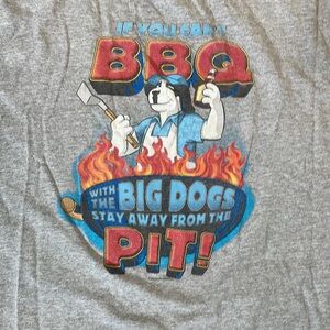 Vintage Big Dogs BBQ Graphic T-Shirt Grey unisex‎ 4X